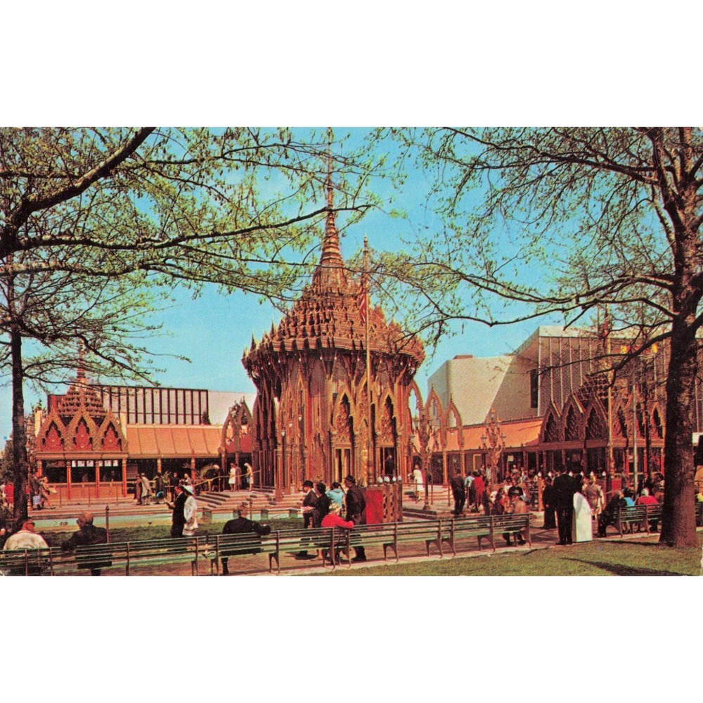 Vintage 1964 1965 New York World's Fair Thailand Pavilion Postcard Dexter Press